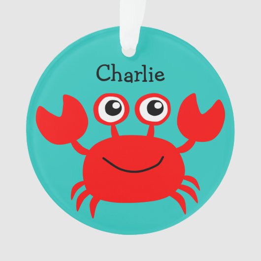 海の創造物のカスタムなモノグラムのオーナメント オーナメント (正面)