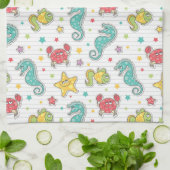 海の創造物のパターン キッチンタオル (折り畳み)