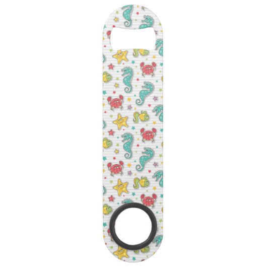 海の創造物のパターン スピード栓抜き (正面)