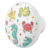 海の創造物のパターン セラミックノブ (右)