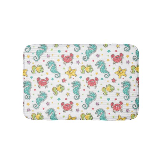 海の創造物のパターン バスマット (正面)