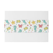 海の創造物のパターン 招待状ベリーバンド (裏面例)