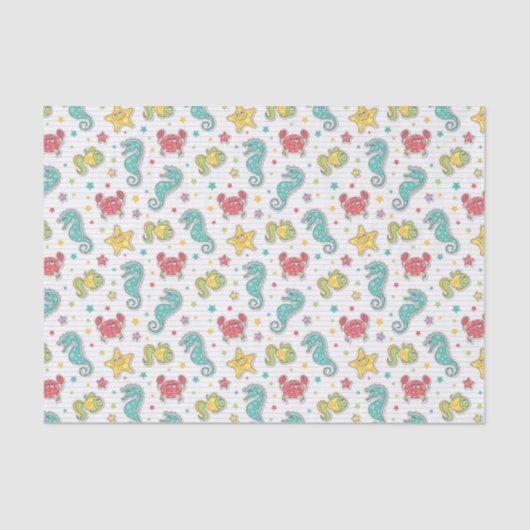 海の創造物のパターン 薄葉紙 (正面)