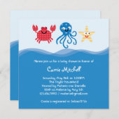 海の創造物のベビーシャワーの招待状 招待状 (正面/裏面)