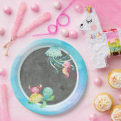 海の創造物の紙皿の下でかわいい ペーパープレート (パーティー)