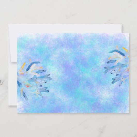 海の動物たち 1歳の誕生日 招待状 (裏面)