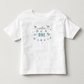 海の動物のカスタム名 1歳の誕生日 トドラーTシャツ (正面)