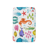 海の動物のパターン バスマット (正面縦)