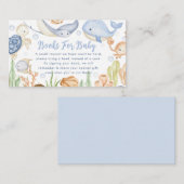 海の動物のベビーのための本の赤ちゃんシャワー エンクロージャーカード (正面/裏面)