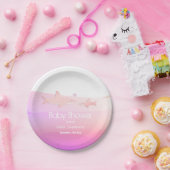 海の動物の下でサメのピンクの海がかわいい赤ちゃんシャワー ペーパープレート (パーティー)