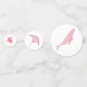 海の動物の下でピンク色の紙吹雪 コンフェッティ (裏面)