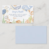 海の動物の下で赤ちゃんシャワーおむつラッフル エンクロージャーカード (正面/裏面)