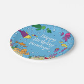 海の動物の下にかわいい第1の誕生日パーティー ペーパープレート (アングル)