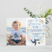 海の動物の子供たち 水中の海の誕生日写真 サンキューカード (スタンド正面)