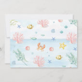 海の動物の子供たち 水中の海の誕生日写真 サンキューカード (裏面)