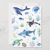 海の動物の少年誕生日招待状 アンダーザシー 招待状 (裏面)