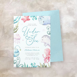 海の動物の海男の子のシャワー 招待状