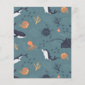 海の動物の男の子の誕生日パーティーの下で予算 (裏面)