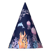 海の動物の誕生日の下 パーティーハット (正面)