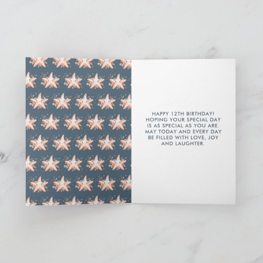 海の動物の誕生日パーティーの下で カード (内部)