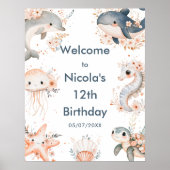 海の動物の誕生日パーティーへようこそ ポスター (正面)