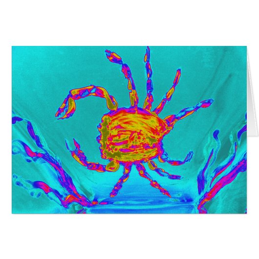 海の動物アート かっこいいカニ (正面横)