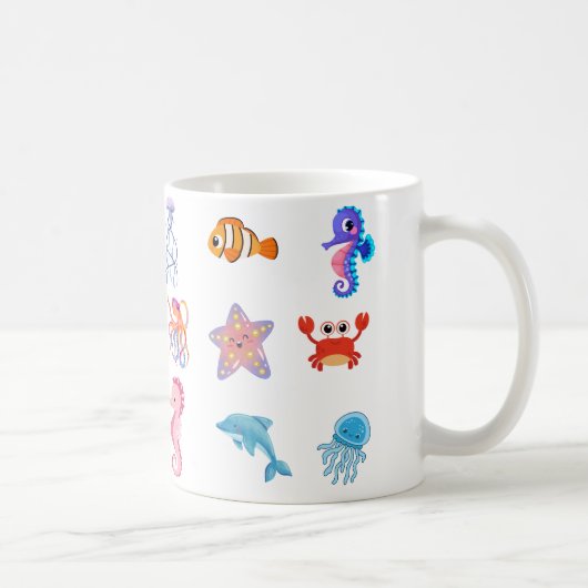 海の動物 コーヒーマグカップ (右)