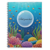 海の動物 子供用ノートブック – 水中の海洋カバー ノートブック (正面)