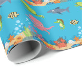 海の包装紙の下 ラッピングペーパー (ロールコーナー)
