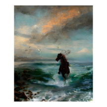 海の印象主義で緩んだ馬