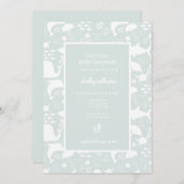 海の友人のパターンの下で 招待状 (正面/裏面)