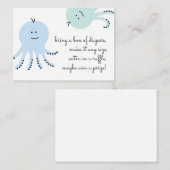 海の友人赤ちゃんシャワーおむつラッフル エンクロージャーカード (正面/裏面)