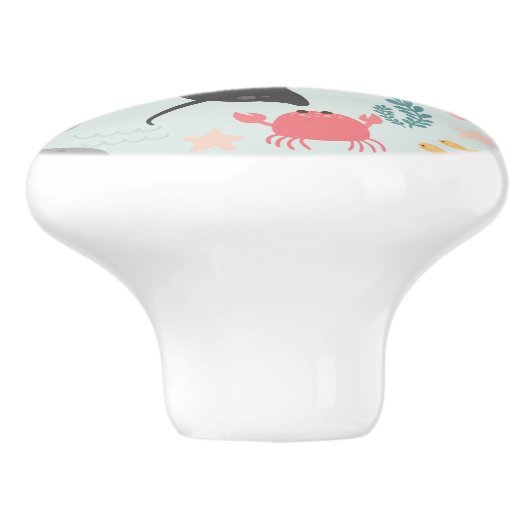 海の友達の下に陶器のつまみを模して セラミックノブ (側面)