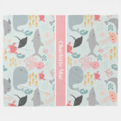 海の友達模様の下で フリースブランケット (正面(横))