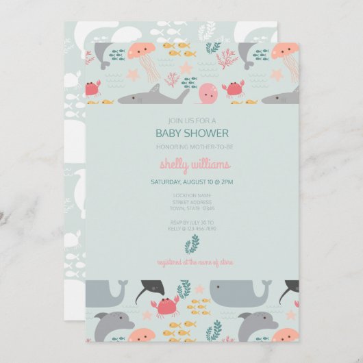 海の友達模様の下で 招待状 (正面/裏面)