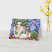 海の友達-空白のなカード カード (黄色い花)