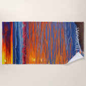 海の名前パーソナライズされた付き ビーチタオル (正面)