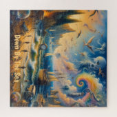 海の向こうに浮かぶ、超現実的な海岸沿いの夢の風景 ジグソーパズル (横)