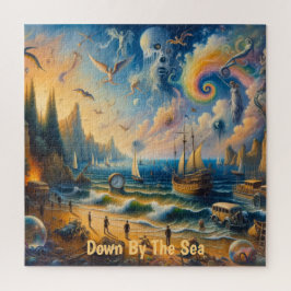 海の向こうに浮かぶ、超現実的な海岸沿いの夢の風景 ジグソーパズル