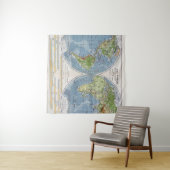 海の土地の深さの高さを示す世界地図 タペストリー (インサイチュ(横))