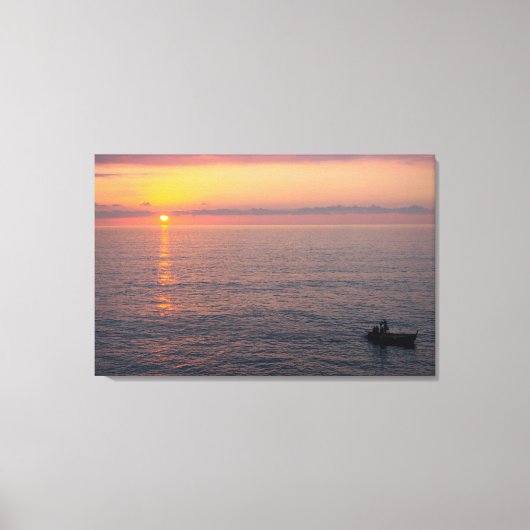 海の地中海の夕日。 キャンバスプリント (正面)