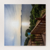 海の地中海の夕日 ジグソーパズル (縦)