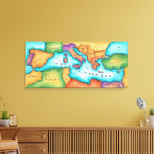 海の地地中海の図 キャンバスプリント (インサイチュ (リビング))