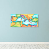 海の地地中海の図 キャンバスプリント (インサイチュ (ウッドフロア))