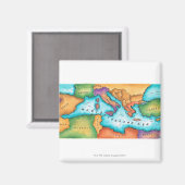 海の地地中海の図 マグネット (正面/裏面)