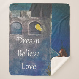 海の城で人魚と人魚 シェルパブランケット