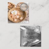 海の塩の蘭スパフラワーマッサージのアロマセラピー スクエア名刺 (正面/裏面)