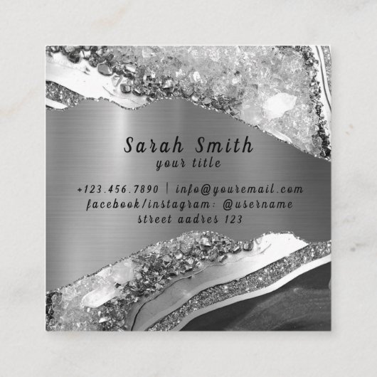 海の塩の蘭スパフラワーマッサージのアロマセラピー スクエア名刺 (裏面)