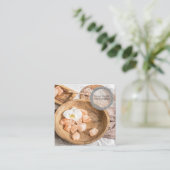 海の塩の蘭スパフラワーマッサージのアロマセラピー スクエア名刺 (スタンド正面)