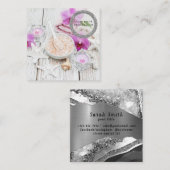 海の塩の蘭スパフラワーマッサージのアロマセラピー スクエア名刺 (正面/裏面)